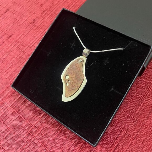 Jessie Senecal Handmade Sterling Silver "Copper Grass" Necklace - Picture 2 of 4